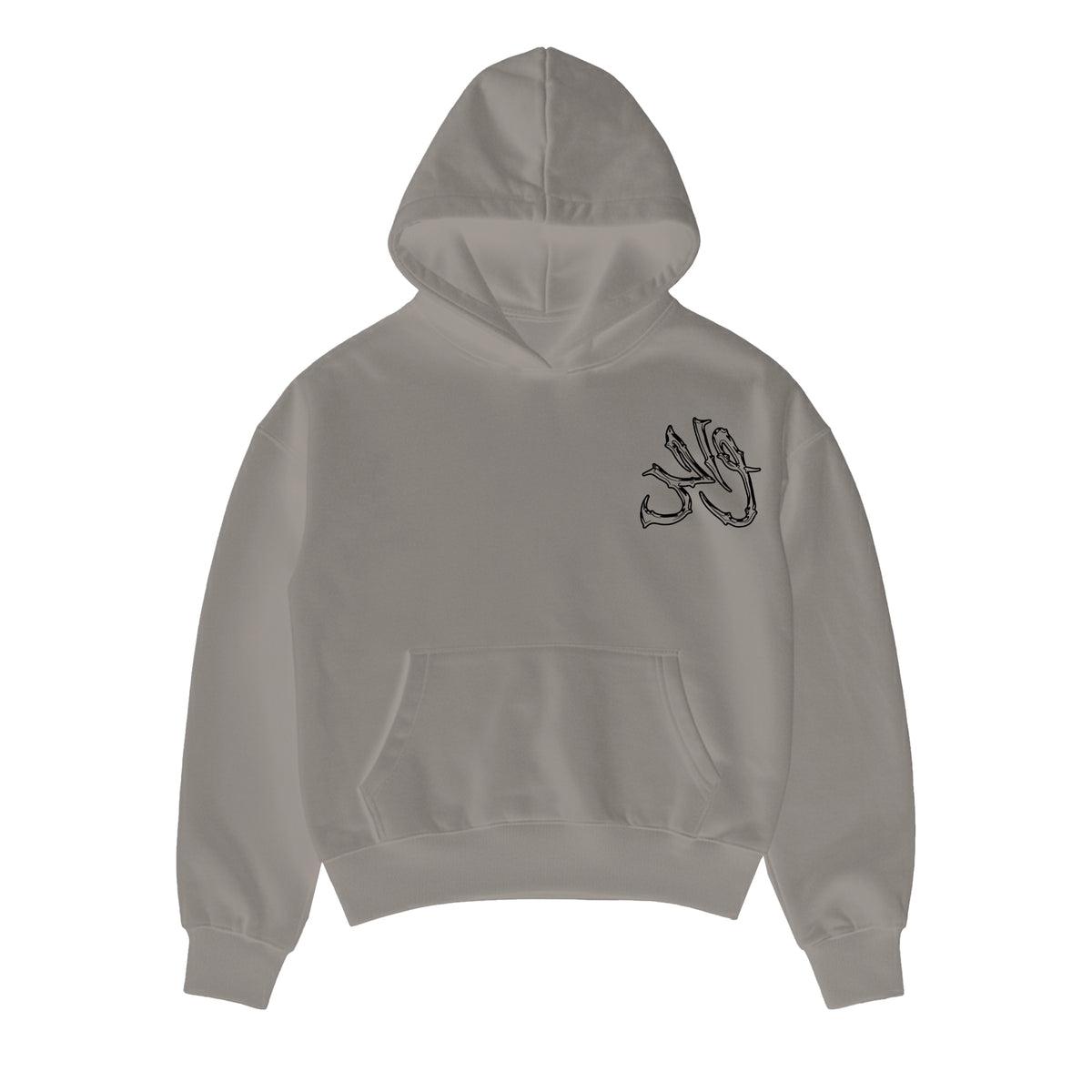 Wahid Gray graphic hoodie, front view, front view